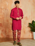 Men's Falsa Cotton Jacket Kurta And Pyjama Set